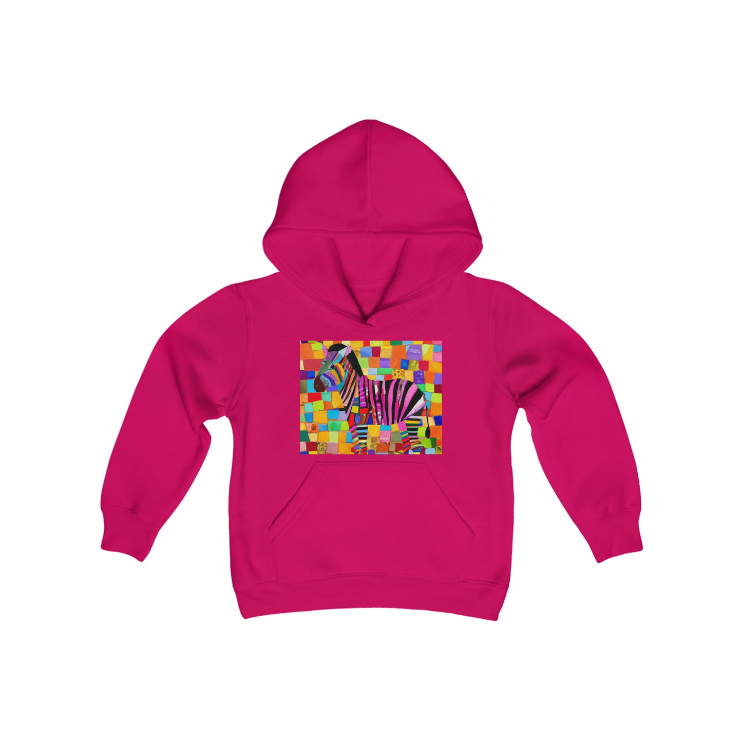 Colorful Zebra Youth Heavy Blend Hooded Sweatshirt