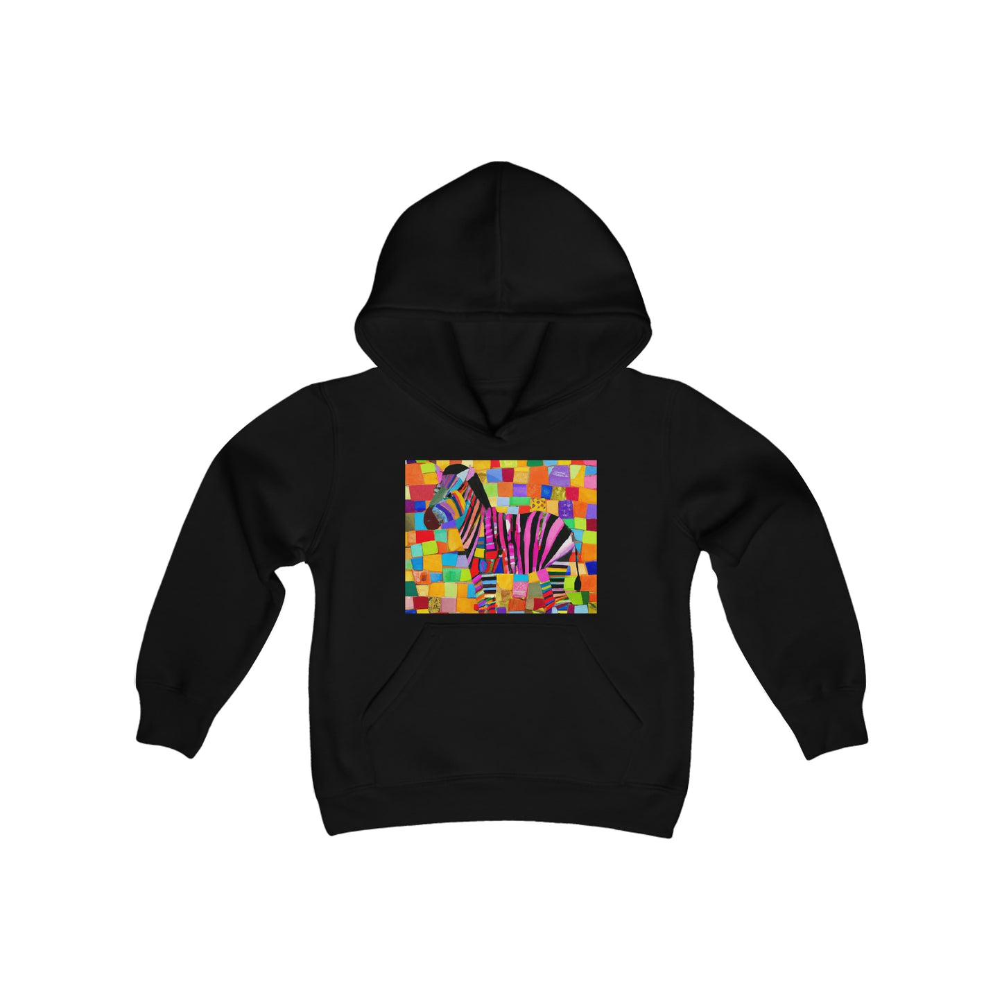 Colorful Zebra Youth Heavy Blend Hooded Sweatshirt