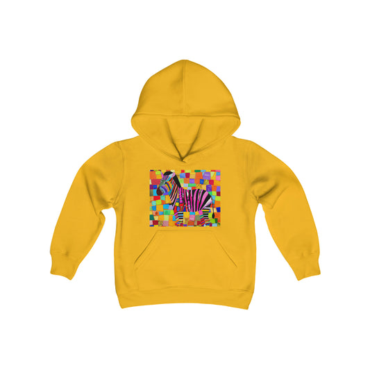 Colorful Zebra Youth Heavy Blend Hooded Sweatshirt