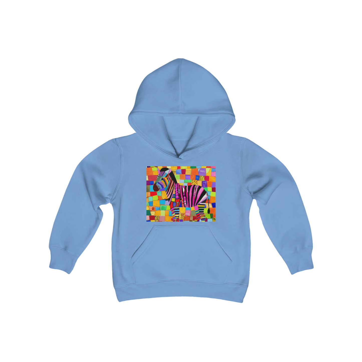 Colorful Zebra Youth Heavy Blend Hooded Sweatshirt