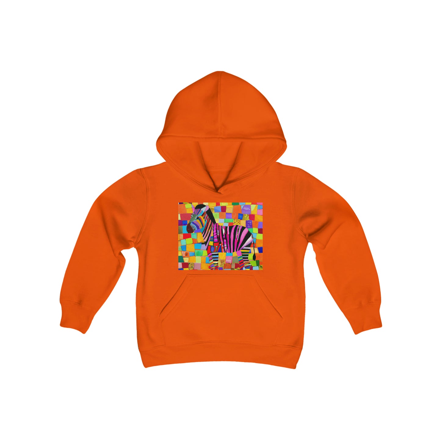 Colorful Zebra Youth Heavy Blend Hooded Sweatshirt