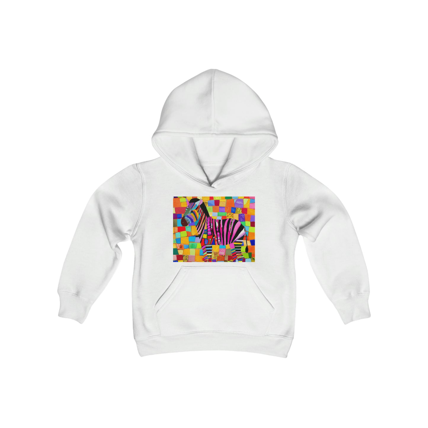 Colorful Zebra Youth Heavy Blend Hooded Sweatshirt